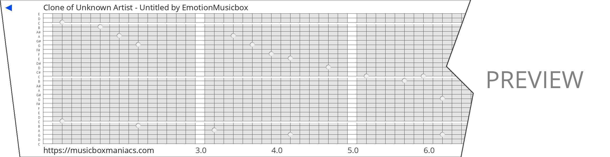 Clone of Unknown Artist - Untitled 30 note music box paper strip