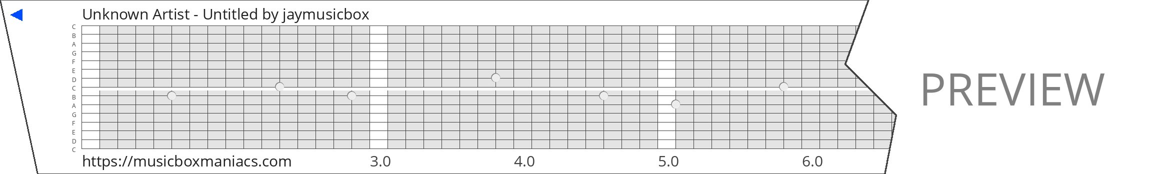 Unknown Artist - Untitled 15 note music box paper strip