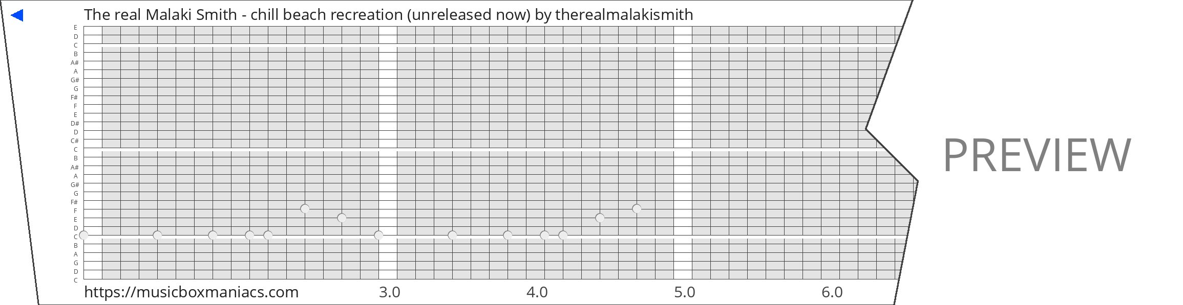 The real Malaki Smith - chill beach recreation (unreleased now) 30 note music box paper strip