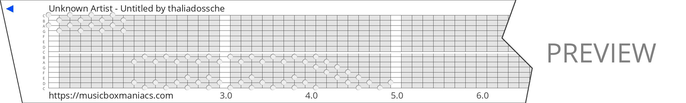 Unknown Artist - Untitled 15 note music box paper strip