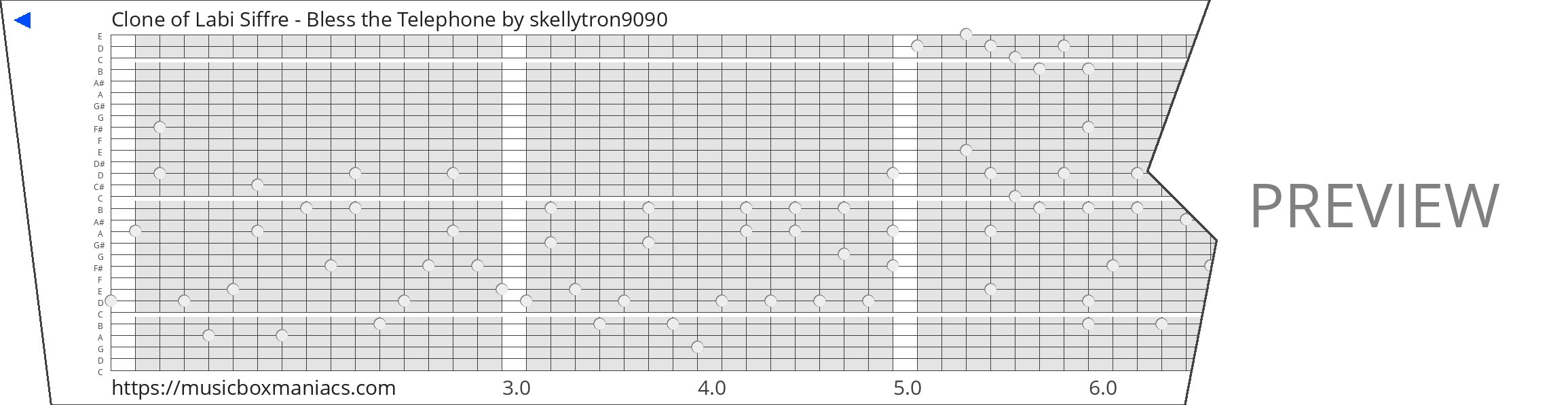Clone of Labi Siffre - Bless the Telephone 30 note music box paper strip