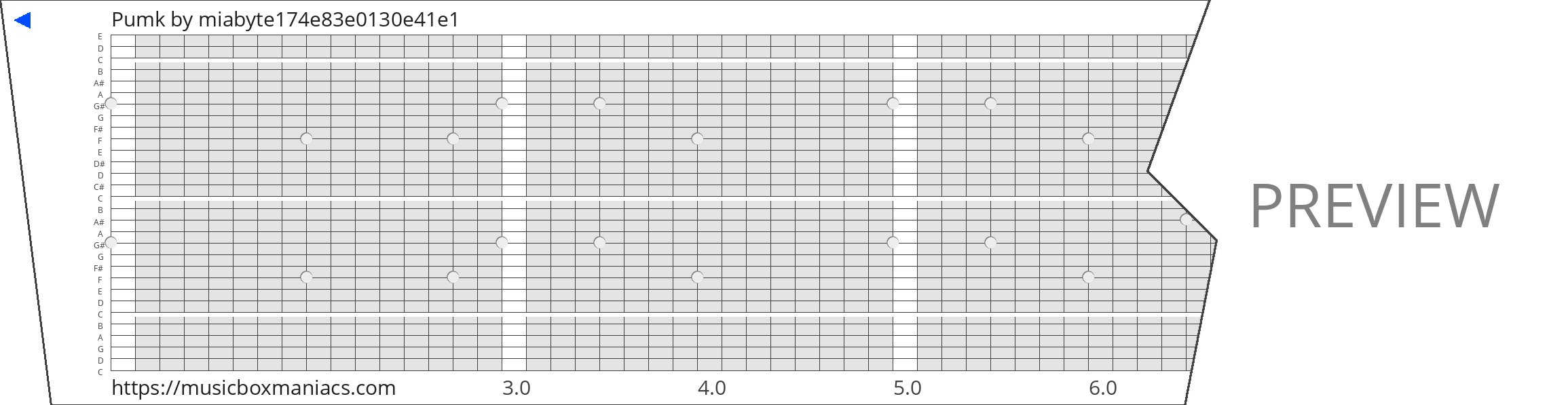Pumk 30 note music box paper strip