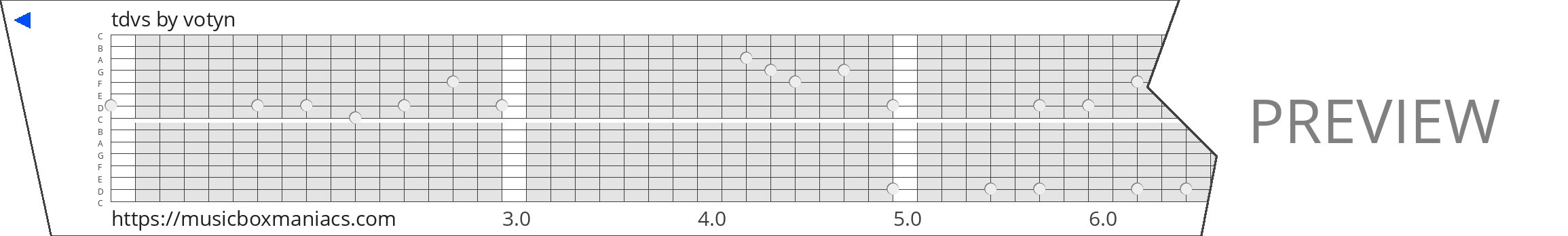 tdvs 15 note music box paper strip