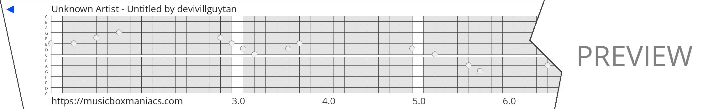 Unknown Artist - Untitled 15 note music box paper strip