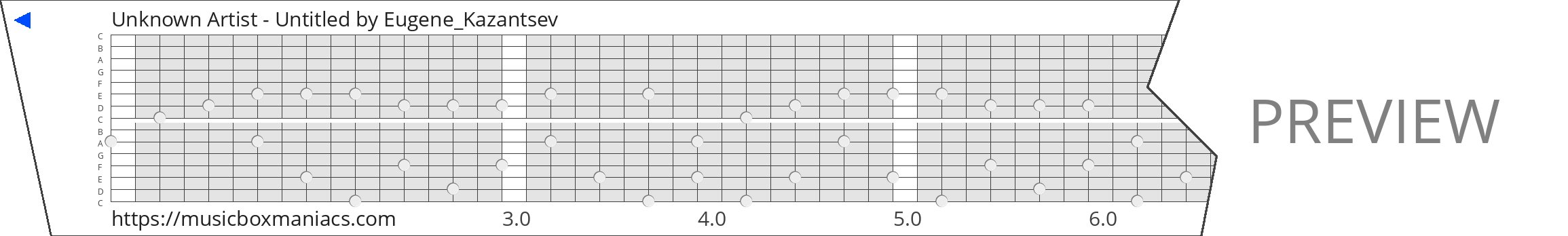 Unknown Artist - Untitled 15 note music box paper strip