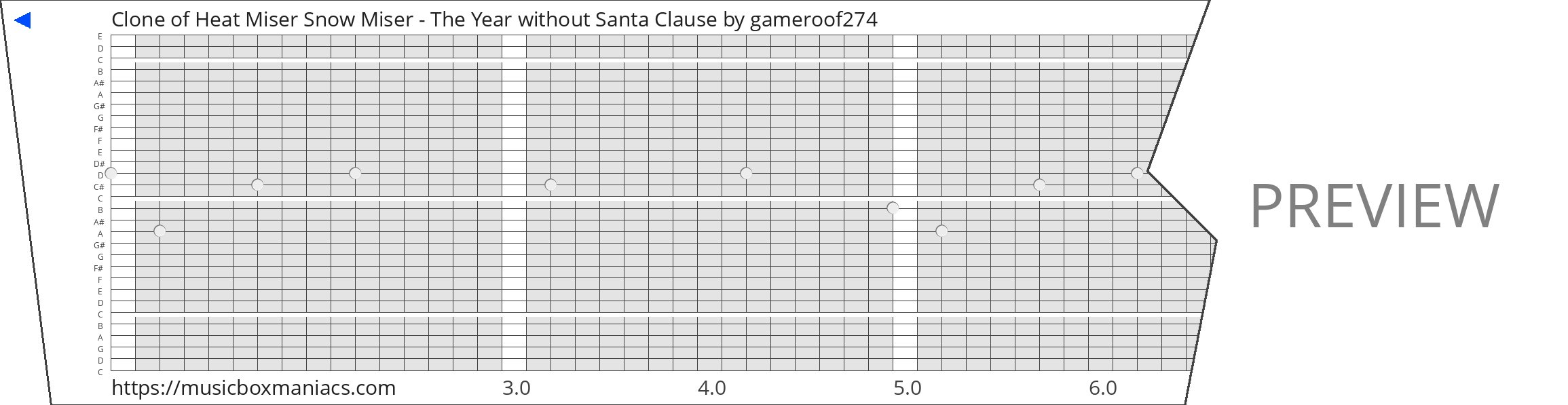Clone of Heat Miser Snow Miser - The Year without Santa Clause 30 note music box paper strip