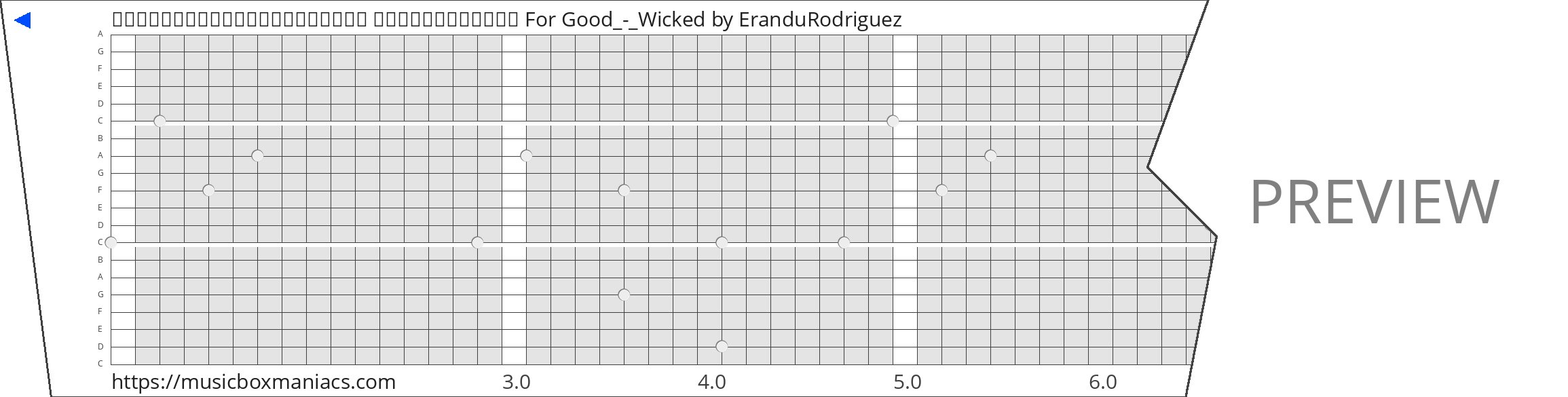 ⋆⋆⃟⊱✪⃝⃞⃝⊰⋆⃟⋆⋆⋆⃟⊱✪⃝⃞⃝⊰ ⋆⃟⋆⋆⋆⃟⊱✪⃝⃞⃝⊰ For Good_-_Wicked 20 note music box paper strip