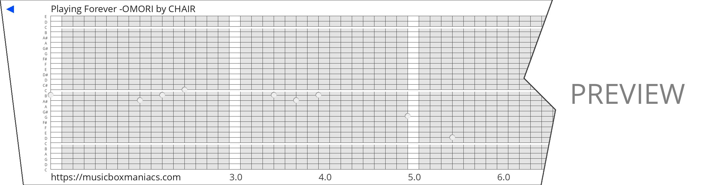 Playing Forever -OMORI 30 note music box paper strip