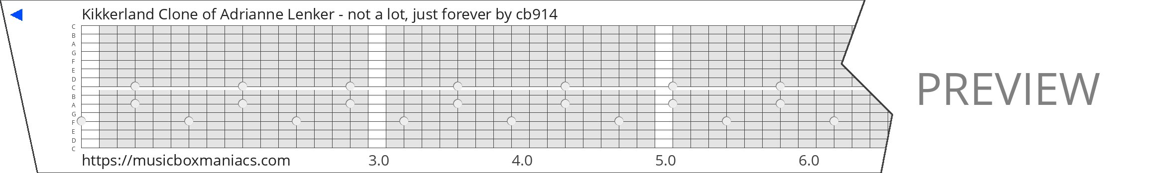 Kikkerland Clone of Adrianne Lenker - not a lot, just forever 15 note music box paper strip