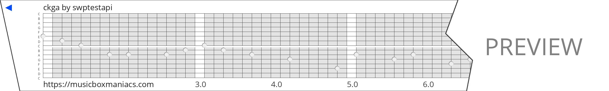 ckga 15 note music box paper strip