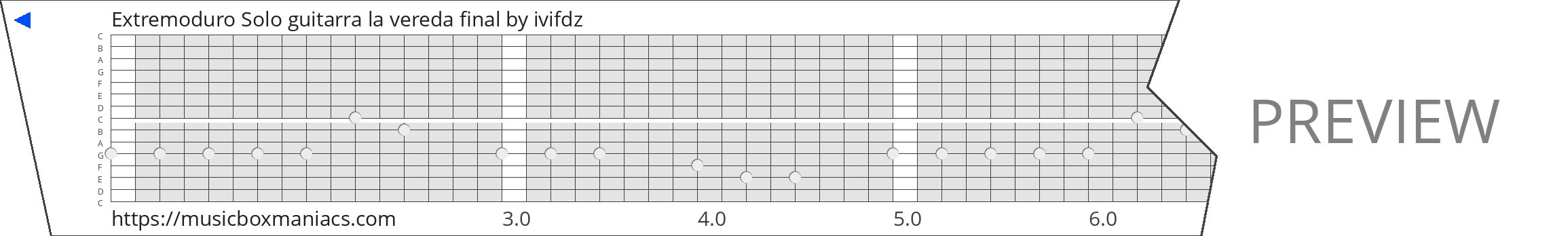 Extremoduro Solo guitarra la vereda final 15 note music box paper strip