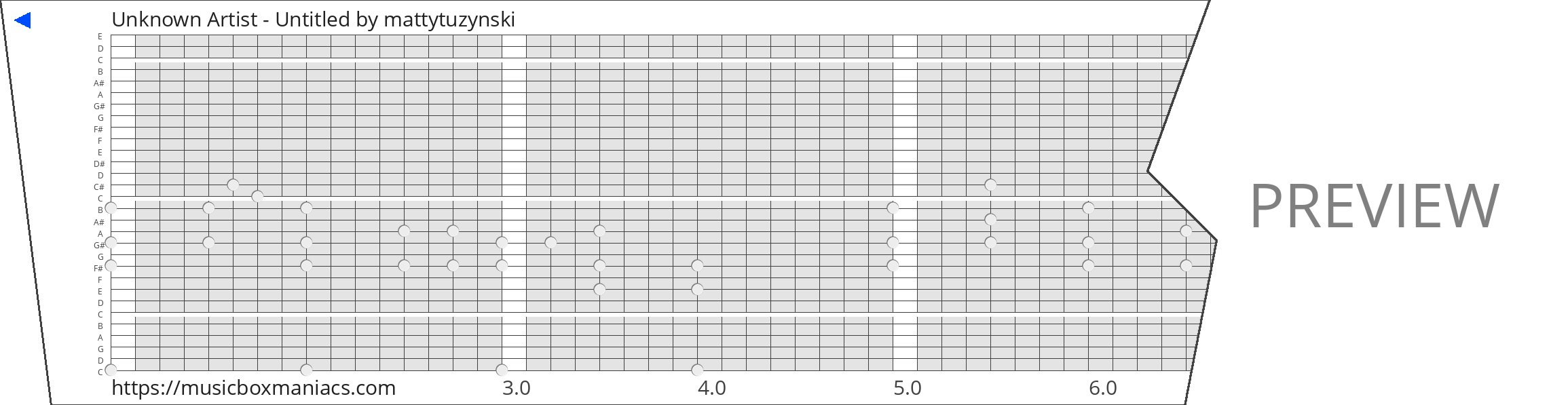 Unknown Artist - Untitled 30 note music box paper strip