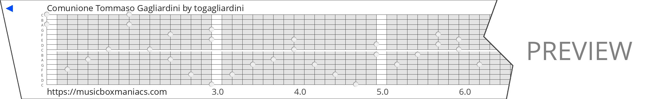 Comunione Tommaso Gagliardini 15 note music box paper strip