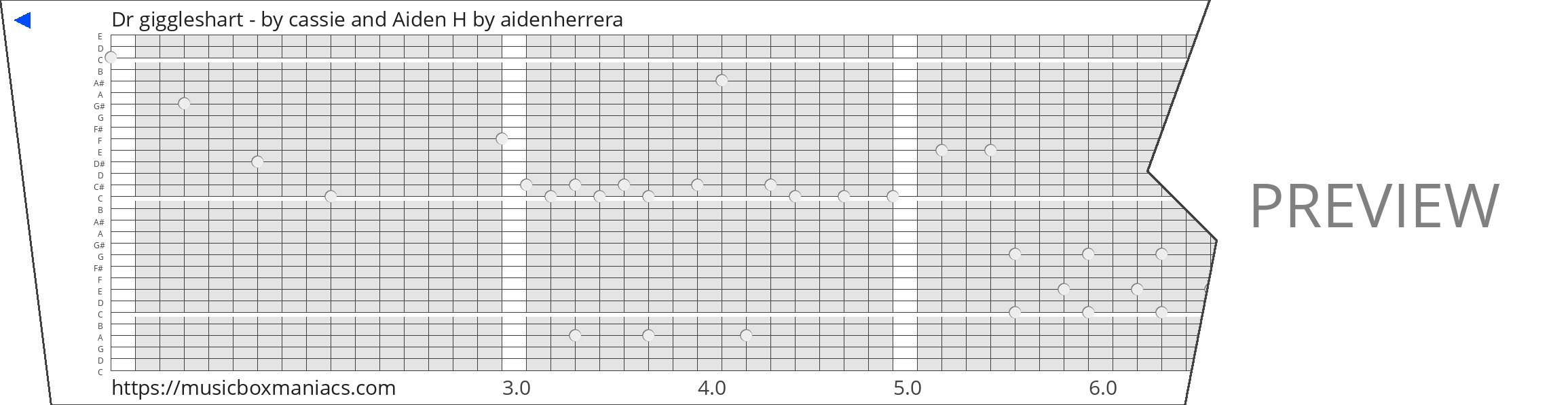 Dr giggleshart - by cassie and Aiden H 30 note music box paper strip
