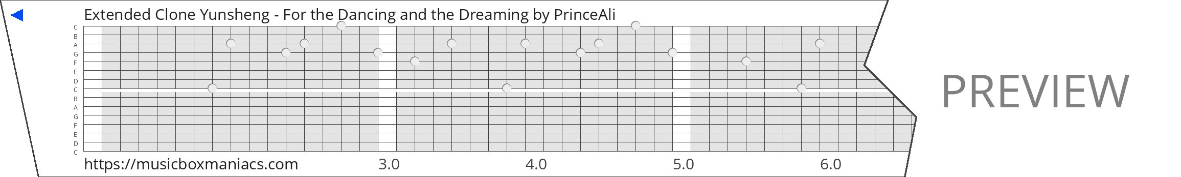 Extended Clone Yunsheng - For the Dancing and the Dreaming 15 note music box paper strip