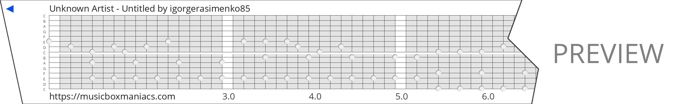 Unknown Artist - Untitled 15 note music box paper strip