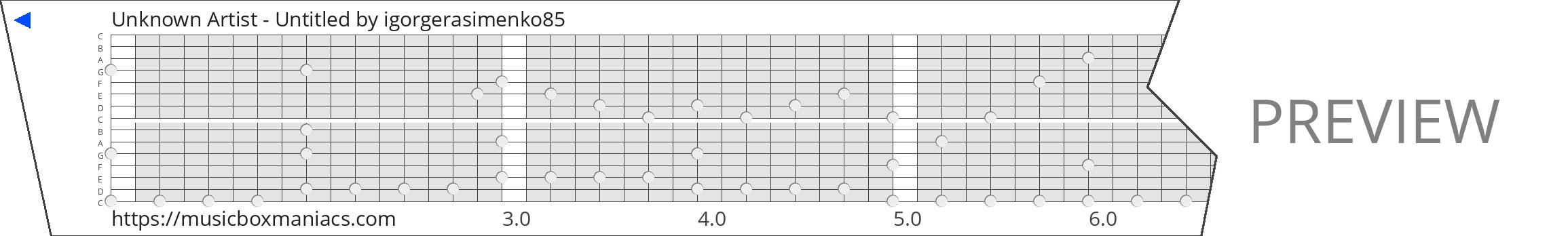 Unknown Artist - Untitled 15 note music box paper strip