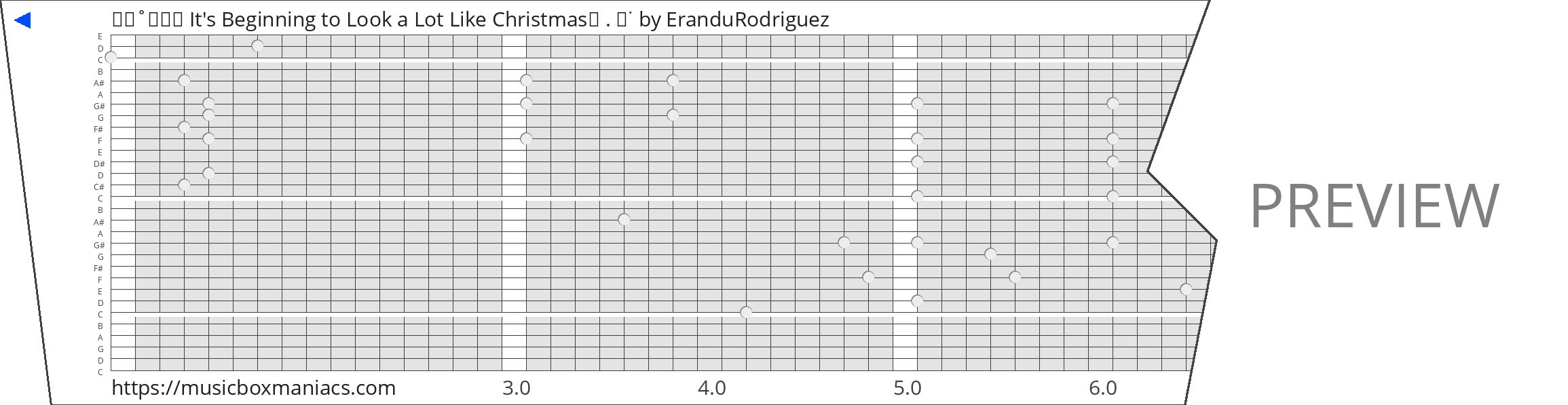 🧸ɞ˚‧｡⋆ It's Beginning to Look a Lot Like Christmas🍰 . 𖦹˙ 30 note music box paper strip