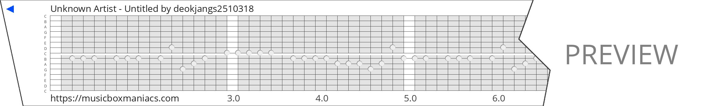 Unknown Artist - Untitled 15 note music box paper strip