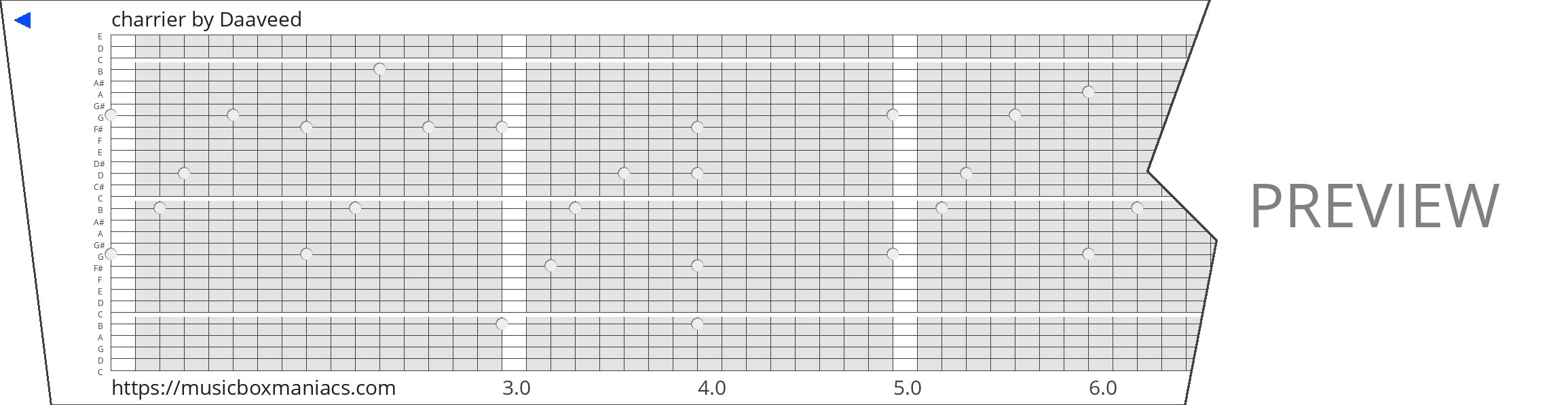 charrier 30 note music box paper strip