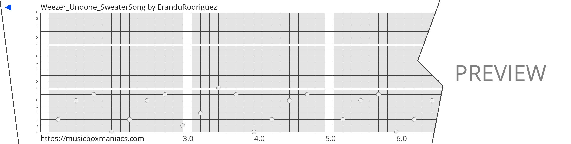 Weezer_Undone_SweaterSong 20 note music box paper strip