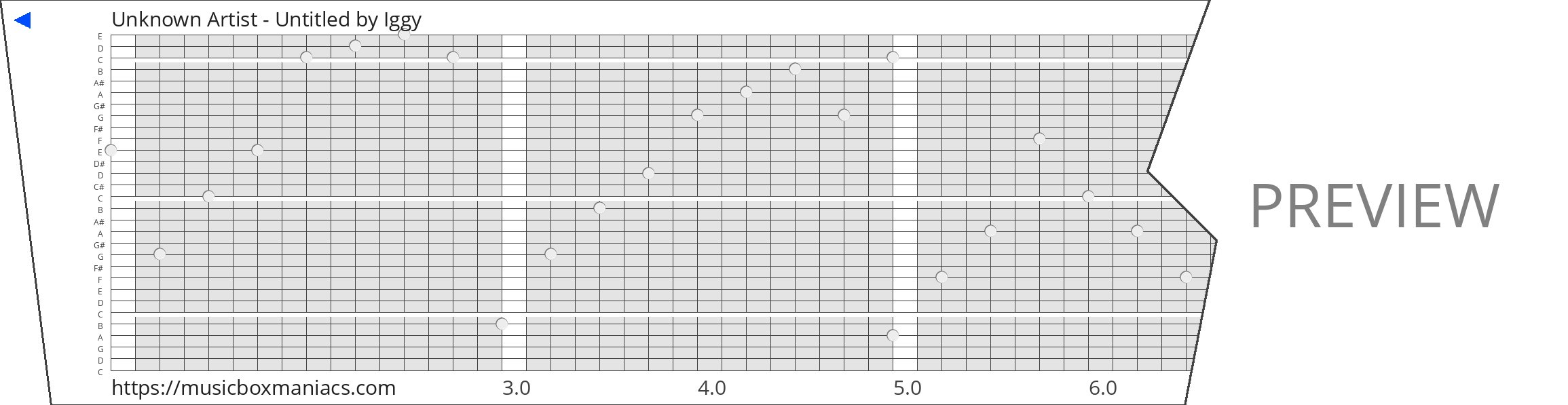 Unknown Artist - Untitled 30 note music box paper strip