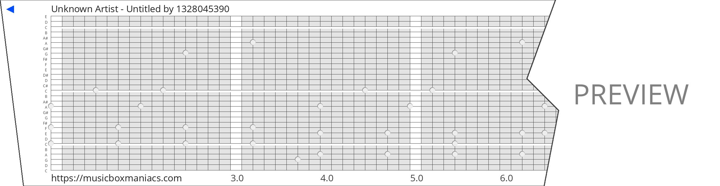 Unknown Artist - Untitled 30 note music box paper strip