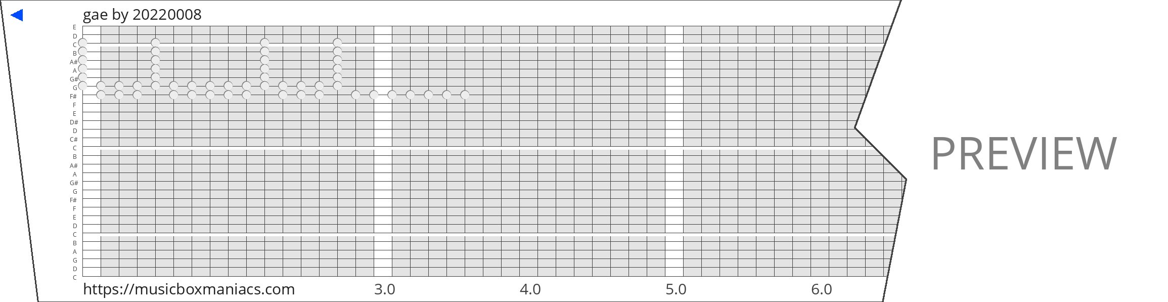 gae 30 note music box paper strip