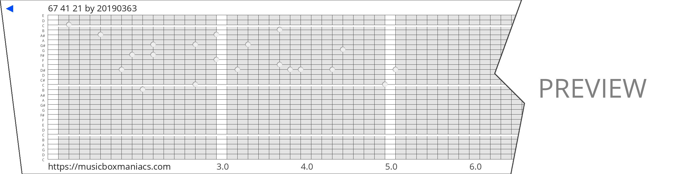 67 41 21 30 note music box paper strip