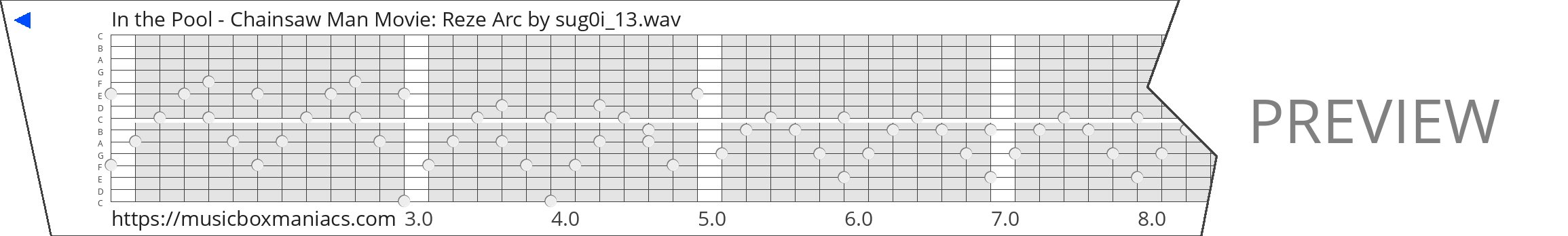 In the Pool - Chainsaw Man Movie: Reze Arc 15 note music box paper strip