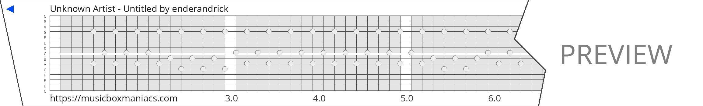 Unknown Artist - Untitled 15 note music box paper strip