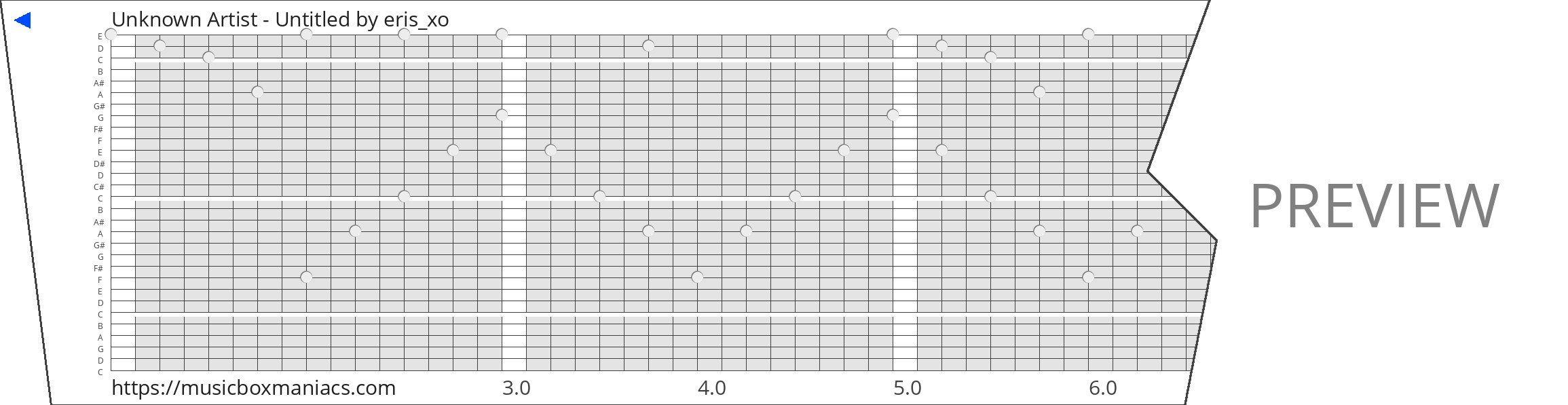 Unknown Artist - Untitled 30 note music box paper strip