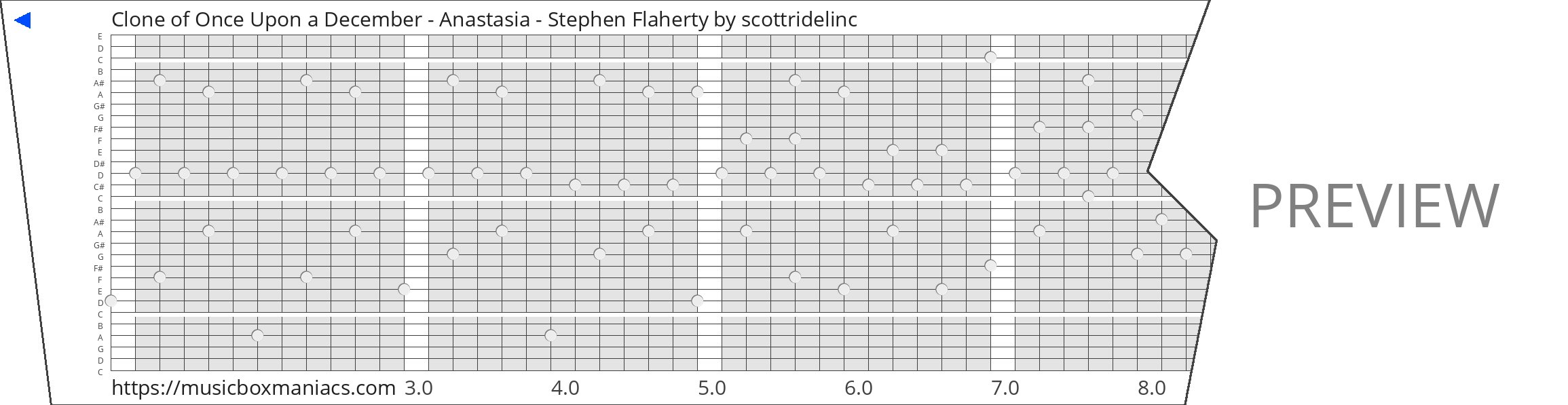 Clone of Once Upon a December - Anastasia - Stephen Flaherty 30 note music box paper strip