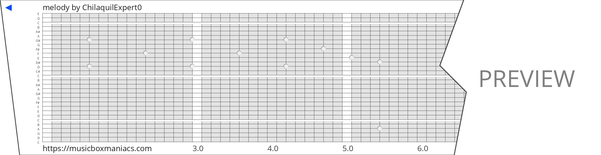 melody 30 note music box paper strip