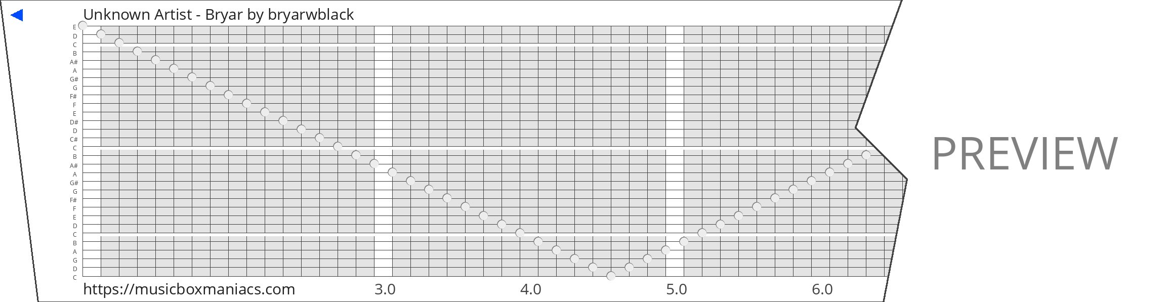 Unknown Artist - Bryar 30 note music box paper strip