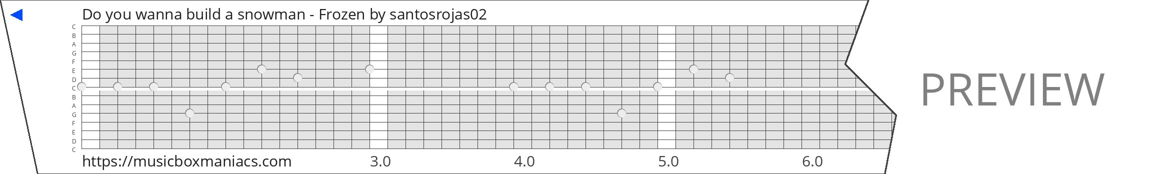 Do you wanna build a snowman - Frozen 15 note music box paper strip