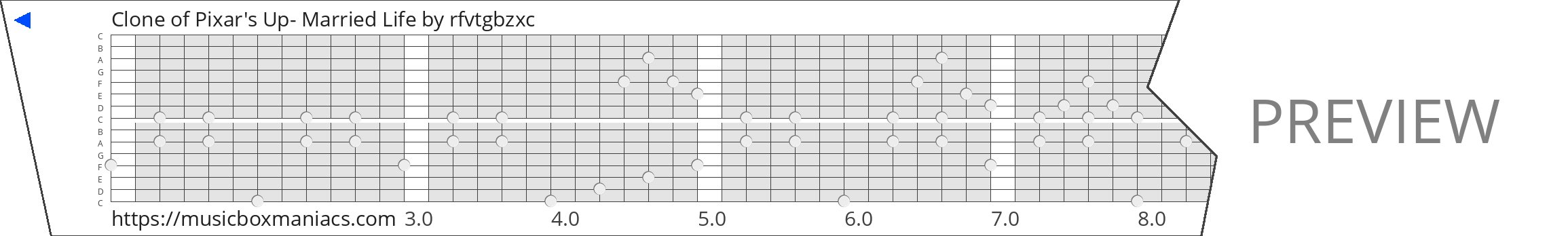 Clone of Pixar's Up- Married Life 15 note music box paper strip
