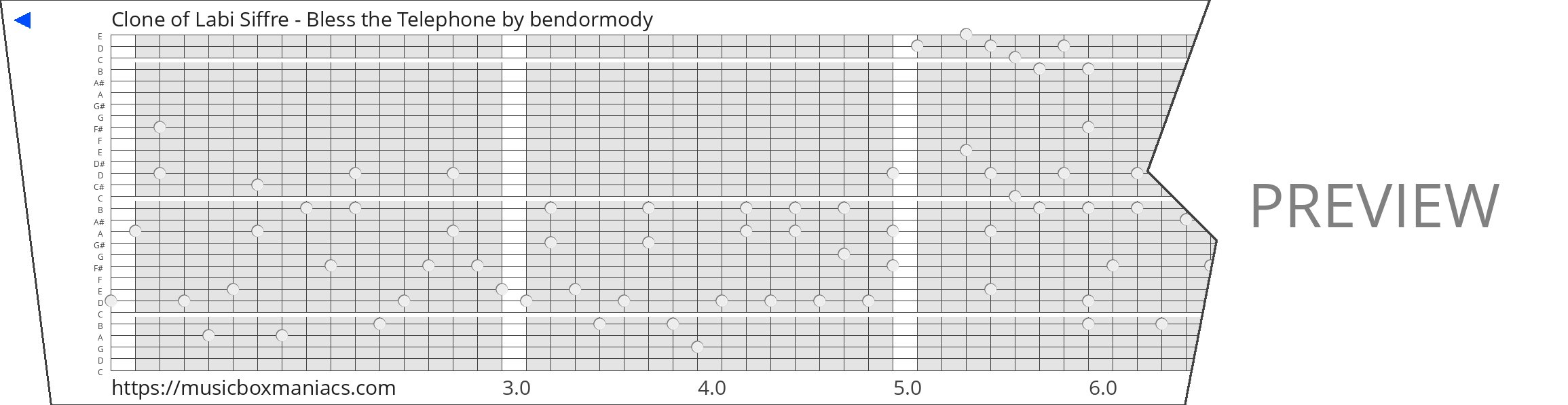 Clone of Labi Siffre - Bless the Telephone 30 note music box paper strip