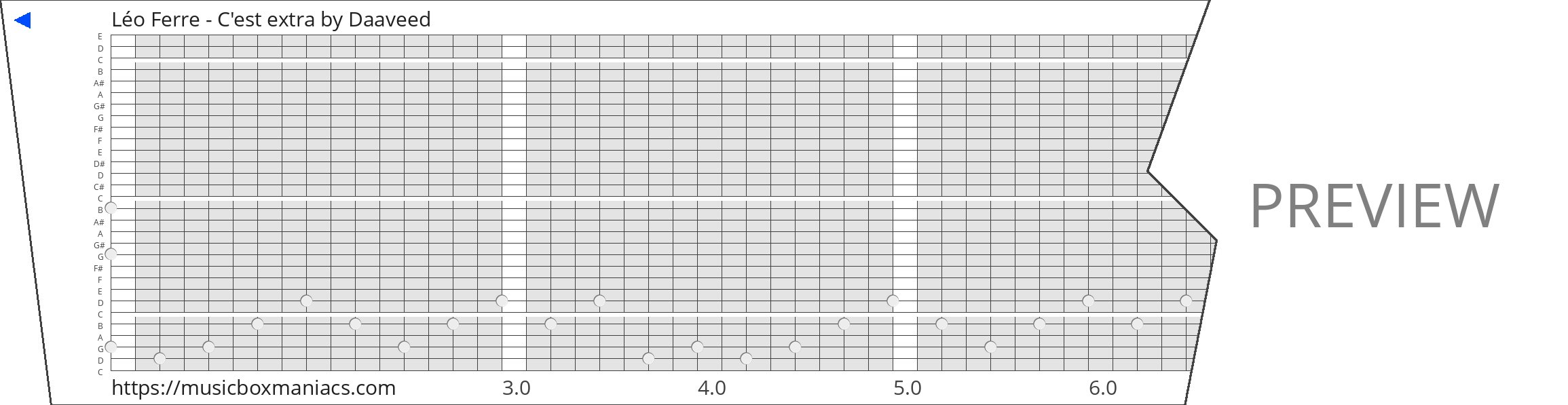 Léo Ferre - C'est extra 30 note music box paper strip