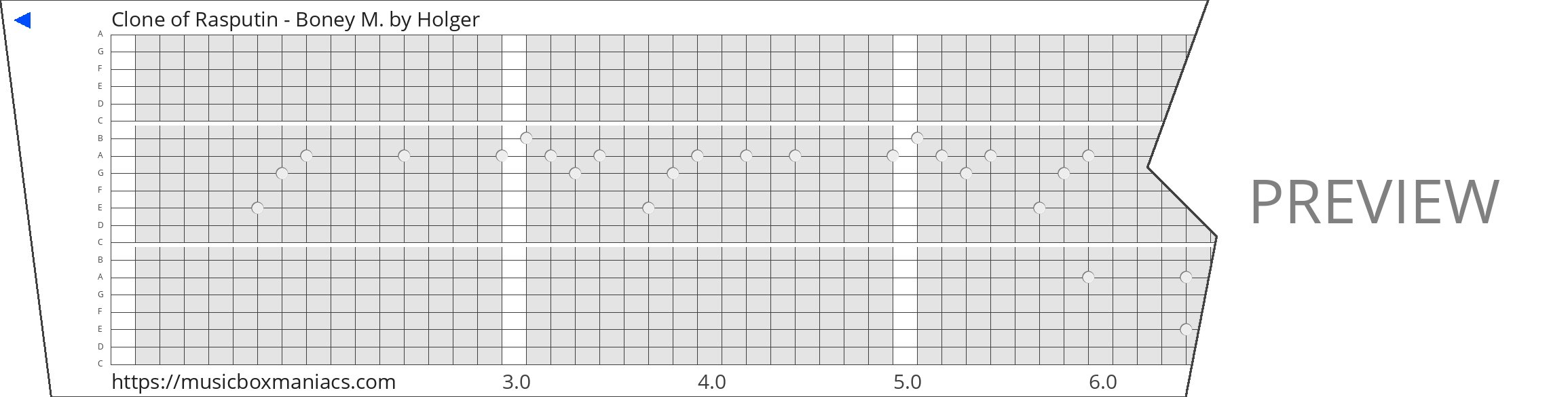 Clone of Rasputin - Boney M. 20 note music box paper strip