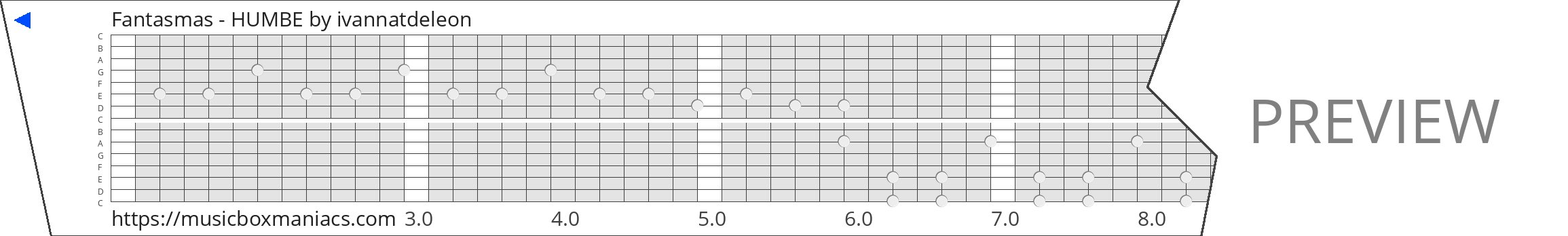 Fantasmas - HUMBE 15 note music box paper strip