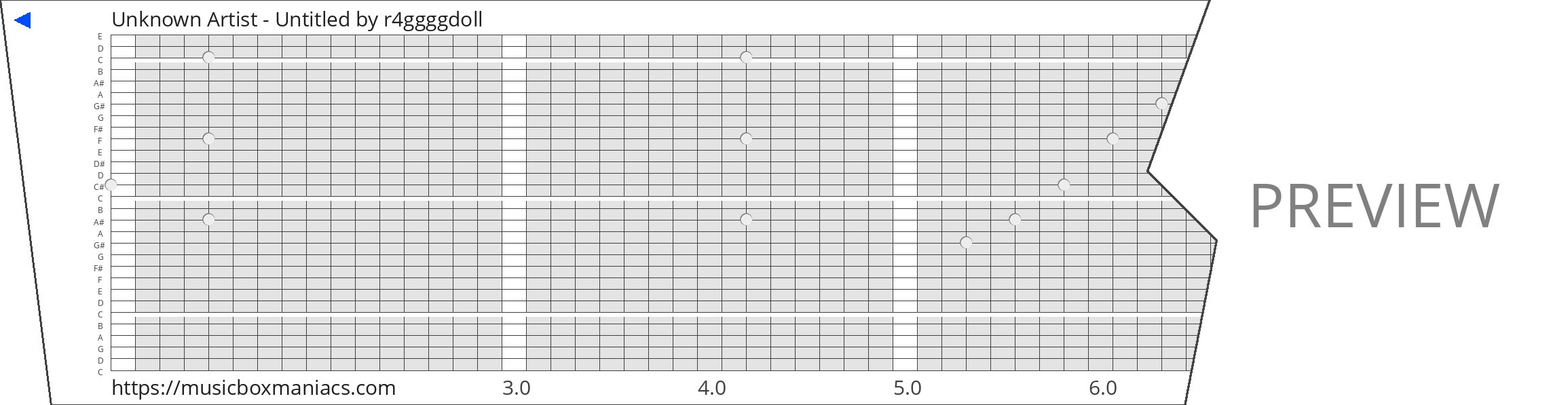 Unknown Artist - Untitled 30 note music box paper strip