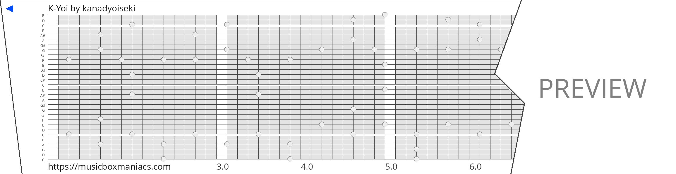 K-Yoi 30 note music box paper strip