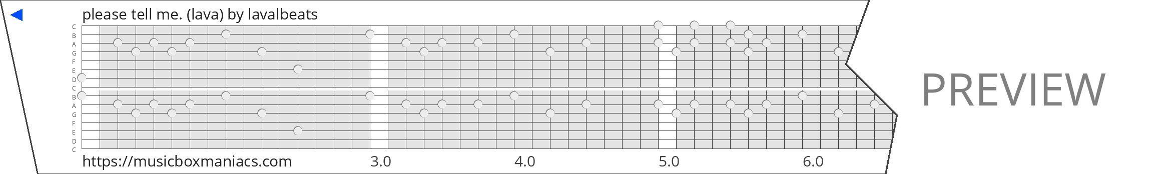 please tell me. (lava) 15 note music box paper strip