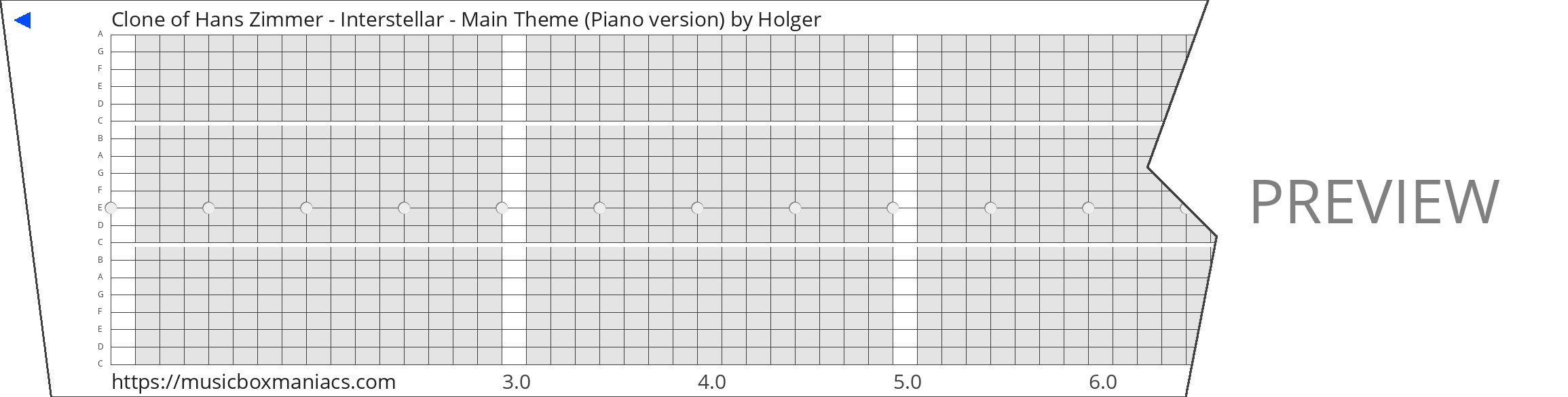 Clone of Hans Zimmer - Interstellar - Main Theme (Piano version) 20 note music box paper strip