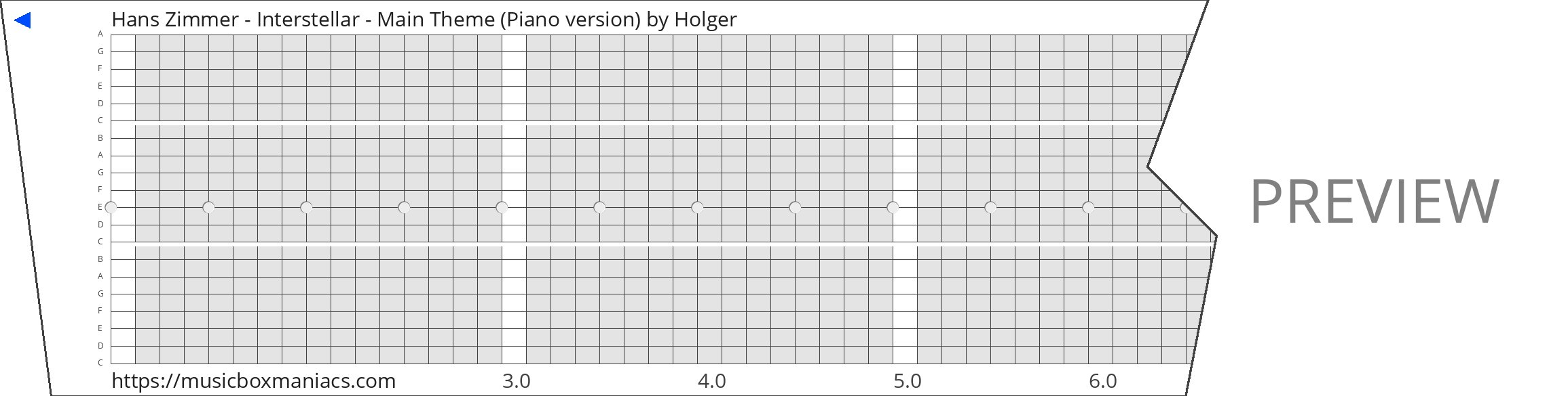 Hans Zimmer - Interstellar - Main Theme (Piano version) 20 note music box paper strip