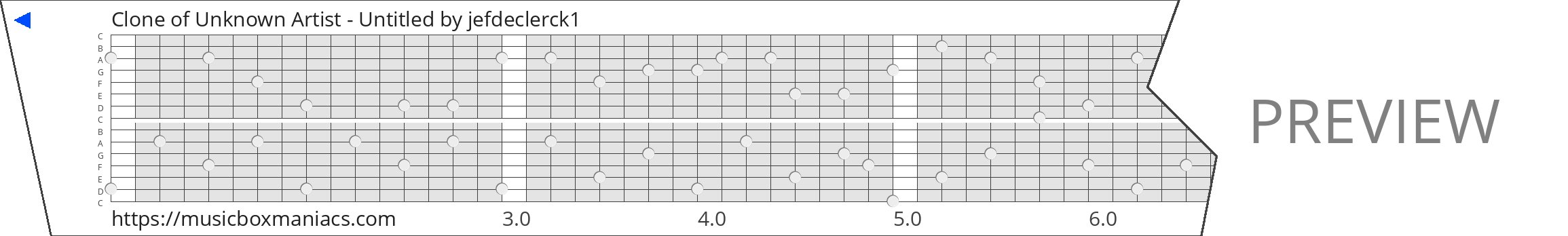 Clone of Unknown Artist - Untitled 15 note music box paper strip