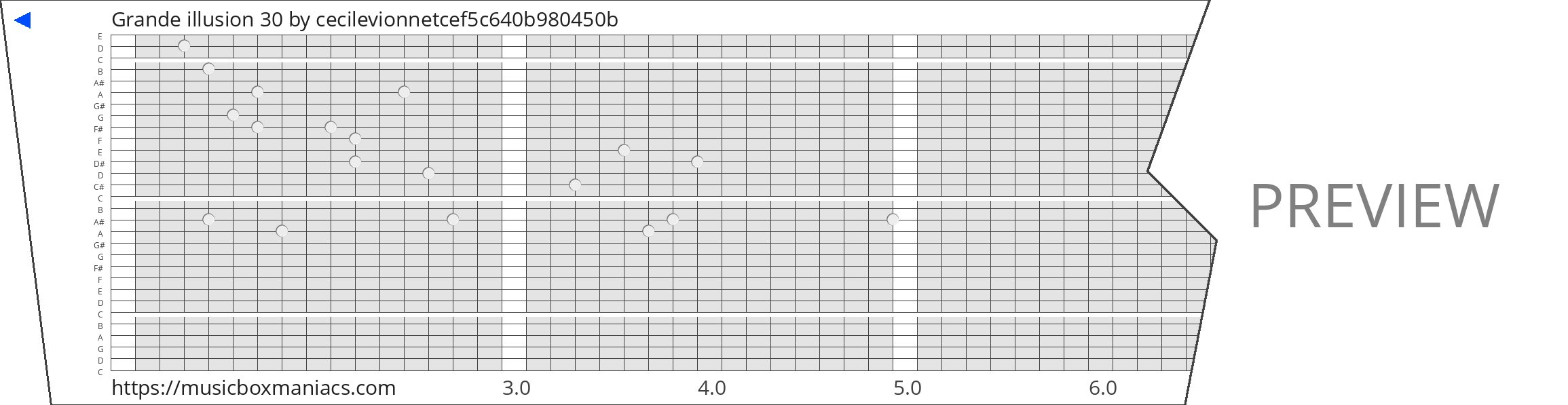 Grande illusion 30 30 note music box paper strip