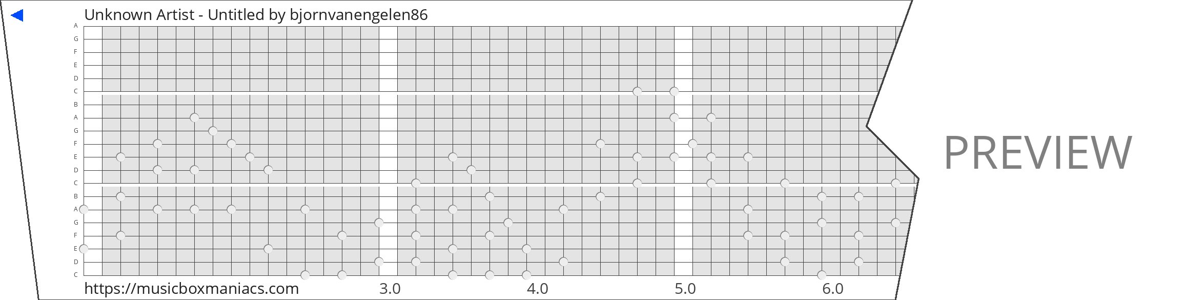 Unknown Artist - Untitled 20 note music box paper strip