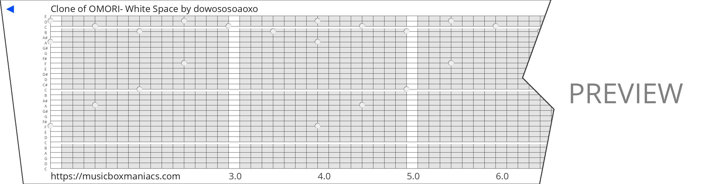 Clone of OMORI- White Space 30 note music box paper strip